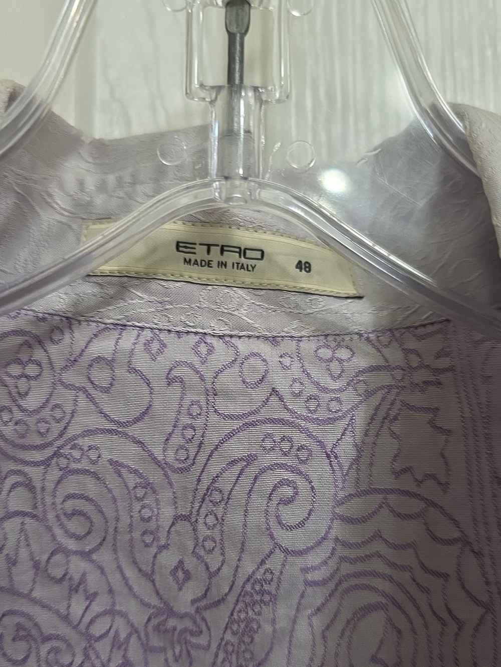 #460 ETRO Lavender Paisley Button-Down Shirt 48 - Picture 4 of 14